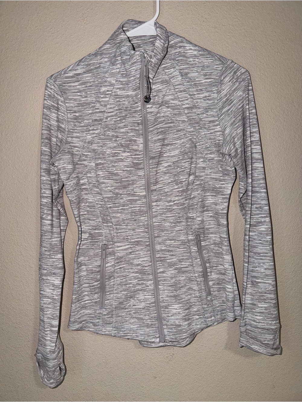 lululemon athletica Heathered Light Gray Full-Zip Jacket